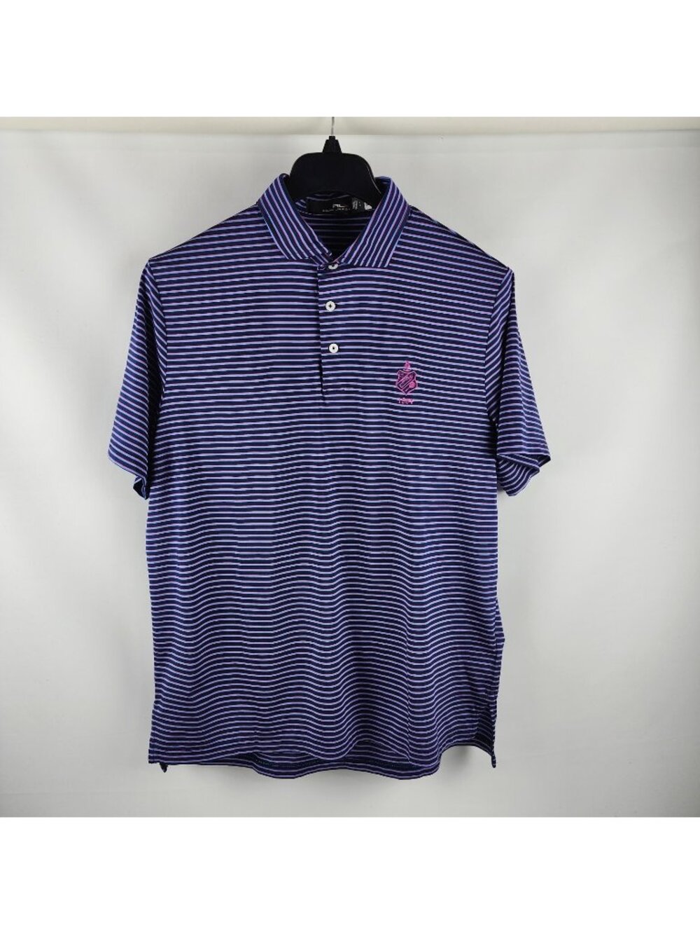 RLX Ralph Lauren Mens Large Multi Striped Golf Polo Chest Logo